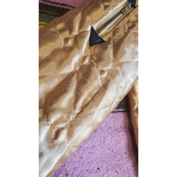 Y2K Vintage JLO Jennifer Lopez White and Gold Bomber Reversible Jacket M - Picture 7 of 9